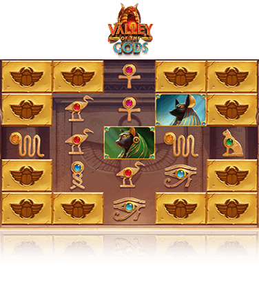 Der Spielverlauf im Slot Valley of the Gods.